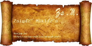 Zsigó Miklós névjegykártya
