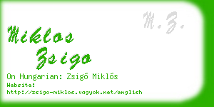 miklos zsigo business card